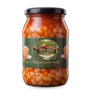 FASOLE ALBA IN SUC DE ROȘII 480g COMANDA MINIMA 6 bucati din gama DOR SI GUST!